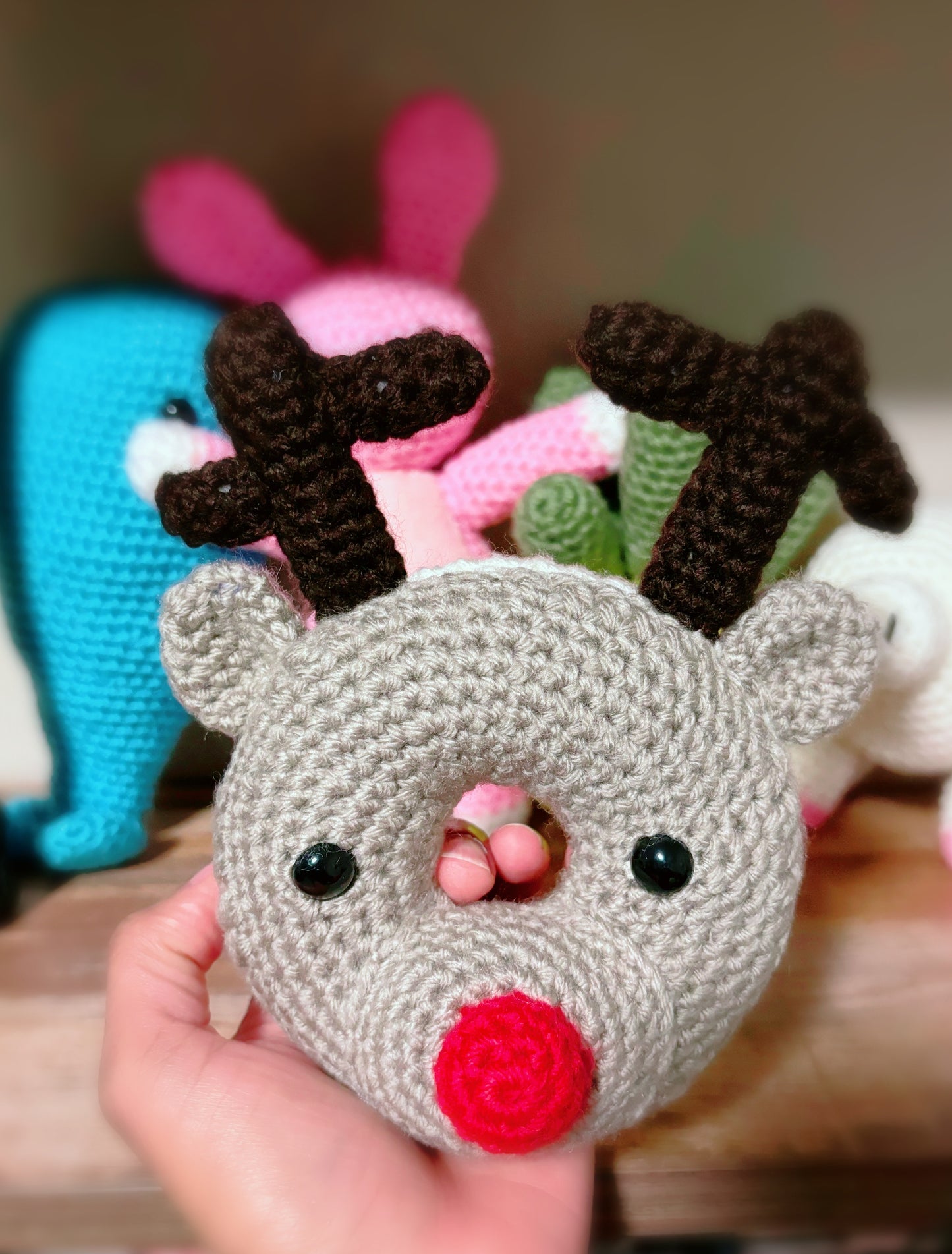 Handcrafted Amigurumi Reindeer Donut