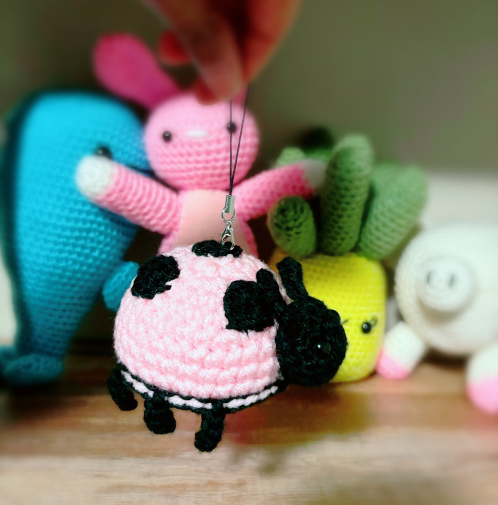 Handcrafted Amigurumi Ladybug Keychain
